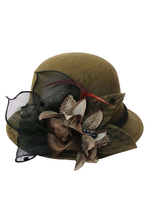 Cloche Hats Vintage Bowler Hat Formal Hats for Women womens fedora sun hat Cloche Hats Women Church Hats felt hats for women victorian hat Green One Size