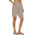 thumbnail image 1 of CYYOLLPF Cotton Linen Shorts flowy shorts for women paperbag shorts Beach Resort Pants Wide Leg Shorts vacation shorts beach shorts women Classic Fit comfort shorts for women Beige 3XL, 1 of 7