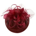 thumbnail image 1 of CYYOLLPF Fascinators Hats Fascinator Headband Tea Party Hat Headband for Wedding Hat for Women Derby Hats for Cocktail Derby Fascinator for Women Kentucky Derby Hats for Women Wine One Size, 1 of 7