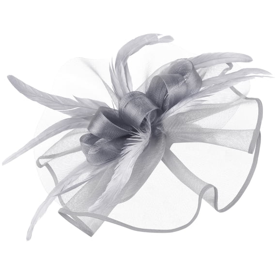 CYYOLLPF Fascinators Hats Headband for Cocktail Headband for Wedding Mesh Veil Hat Fascinators for Women Feather Headband Fascinators Hats for Women Fancy Hats for Women Gray One Size