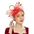 thumbnail image 1 of CYYOLLPF Fascinators Hats Kentucky Derby Hats for Women Derby Fascinator for Women Fascinator for Women Head Piece for Women Mesh Bridal Hat Elegant Hair Accessory Vintage Hat Red One Size, 1 of 8