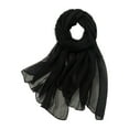 thumbnail image 1 of CYYOLLPF Silk Scarf Shawl Beach Gauze Sheer Scarf for Women Chiffon Scarf Women Scarves Travel Scarf for Women Sheer Shawl Chiffon Neck Scarf Shade Scarves Shawl Black One Size, 1 of 3