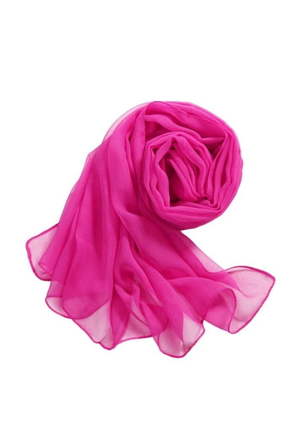 Silk Scarf Travel Wrap Long Wrap Chiffon Scarf Sheer Scarf for Women Shawl Summer Scarf Shawl Beach Gauze Crochet Poncho Capes for Women Shade Scarves Long Scarf Hot Pink One Size
