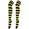 thumbnail image 1 of CYYOLLPF Striped Thigh Highs Long Socks Womens High-socks Striped Stockings for Women Thigh High Socks Knee Socks Striped Thigh High Socks Leg Warmers Over Knee High Stocking Khaki One Size, 1 of 4