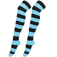 thumbnail image 1 of CYYOLLPF Striped Thigh Highs Stockings for Women High Boot Stockings Compression Socks Thigh High Leg Warmers for Women Non Slip Thigh High Socks Thigh Socks Thigh High Stockings Black One Size, 1 of 4