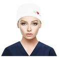 thumbnail image 1 of CYYOLLPF Surgical Cap Hair Cover Chef Hat Ponytail Scrub Cap Headwear for Chefs Sweat Caps Medical Hat Bouffant Scrub Caps Comfort Fit Double-sided Tie Back Bouffant Hat White One Size, 1 of 4