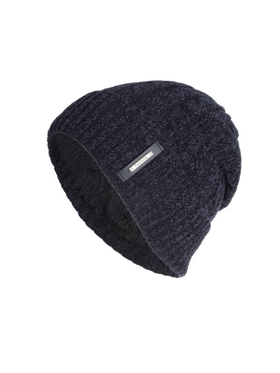 Winter Fleece Beanie Thin Skull Cap Slouch Beanie Hats for Women Soft Daily Beanie Breathable Thin Hats Thermal Beanie Oversized Beanie Long Baggy Hat Caps & Hats Blue One Size
