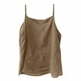 thumbnail image 1 of CYYOLLPF Women's Linen Tank Tops Flowy Tops for Women Gauze Tops for Women Gauze Tops Women's Tops, Tees & Blouses Womens Linen Top Sleeveless Tops for Women Brown M, 1 of 4
