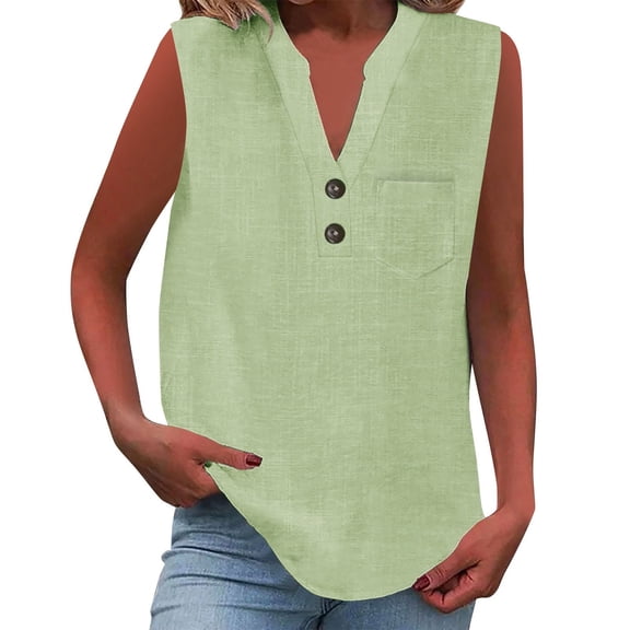 CYYOLLPF Womens Linen Tank Top Linen Tank Tops for Women Cotton Gauze Tops for Women Linen Tank Top Sleeveless Tops for Women Lightweight Linen Tank Tops Women Green 2XL