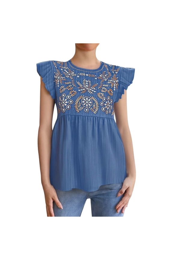 embroidered tops for women Beach Culottes Knee-Length Shorts Long Shorts for Women Bermuda Shorts Wide Leg Shorts vacation shorts paperbag shorts blusas bordadas para mujer Blue XL