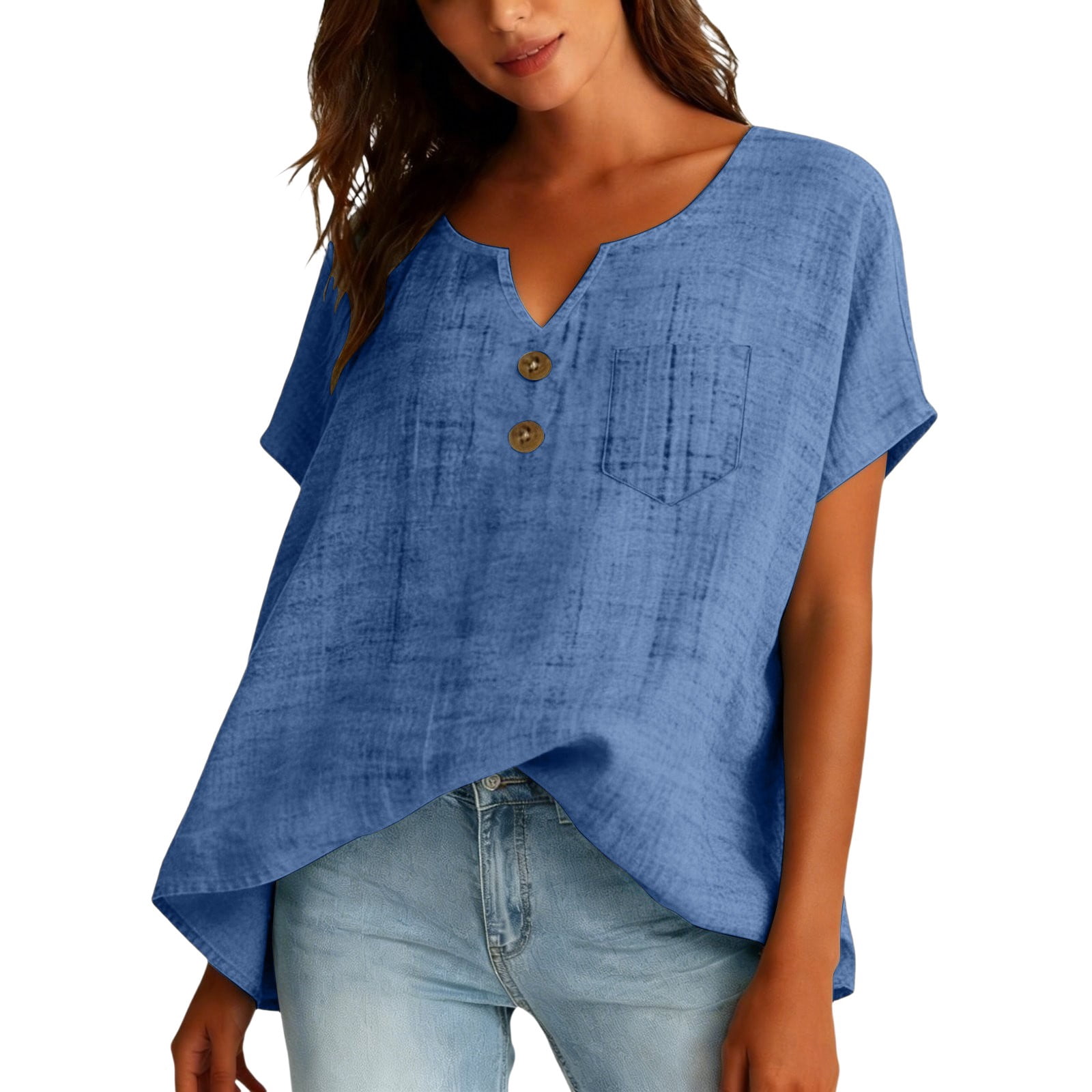 CYYOLLPF linen shirts women Womens Cotton Linen Button Down Shirts ...