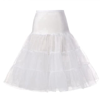 CYYPLAS 50s Women Skirts White Vintage Tulle Underskirt Retro Tutu for Bridal Regular 1PC