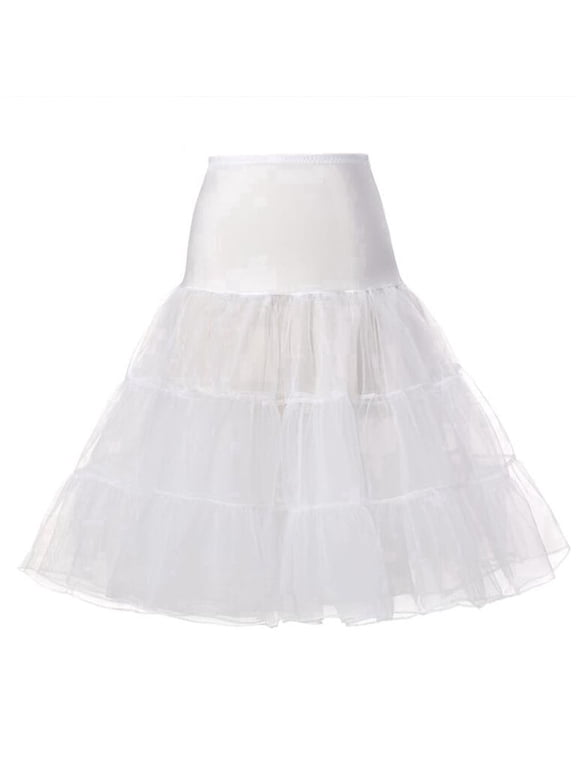 50s Women Skirts White Vintage Tulle Underskirt Retro Tutu for Bridal Regular 1PC