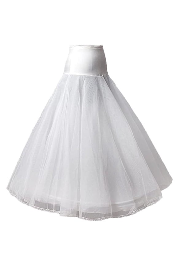 Women Wedding 1 Hoop 2 Layers Full Slips a-line Petticoat White Underskirt Crinoline for Bridal 1PC