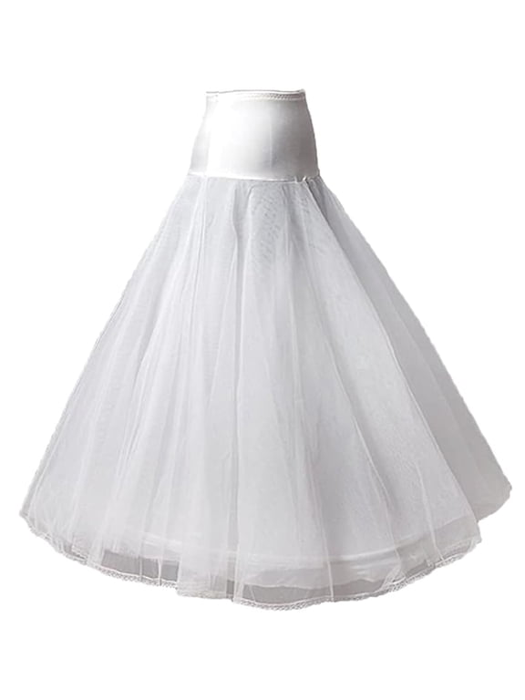 Women Wedding 1 Hoop 2 Layers Full Slips a-line Petticoat White Underskirt Crinoline for Bridal 1PC