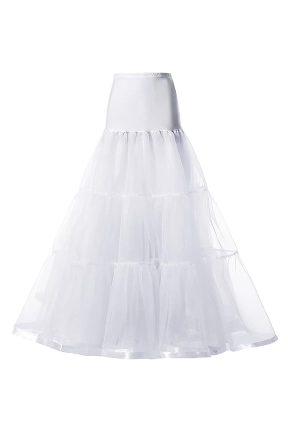 Women's Ankle Length Petticoats Plus Size White Wedding Crinoline Underskirt Prom Evening Dress 1PC