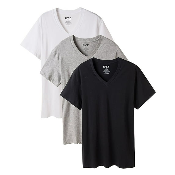 CYZ Men's 3-PK 100% Cotton V-Neck T-Shirt