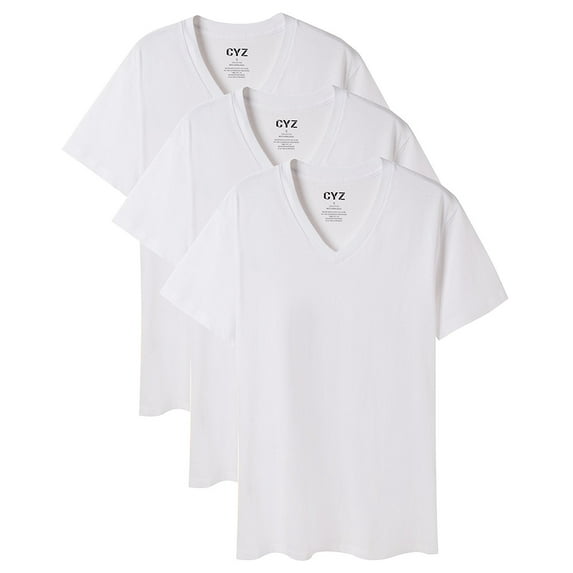 CYZ Men's 3-PK 100% Cotton V-Neck T-Shirt