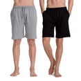 thumbnail image 1 of CYZ Men's Comfort Cotton Jersey Shorts with Pockets-BlackGreyMelange2PK-S, 1 of 1
