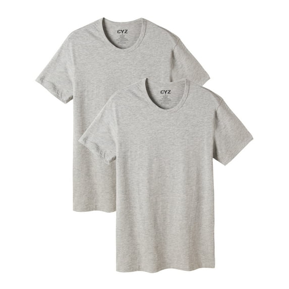 CYZ Mens 2-PK Cotton Stretch Crew Neck Fitted T-Shirt