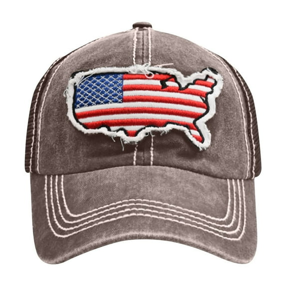 American Flag Baseball Cap,USA Flag Dad Hat for Men Washed Adjustable Soft Truck Cap