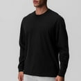 thumbnail image 1 of CYiJun Cotton Long Sleeve Shirts for Men Moisture Wicking Long Sleeve T Shirt Crew Neck Comfort Casual Basic Tee,Black M, 1 of 8