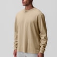 thumbnail image 1 of CYiJun Cotton Long Sleeve Shirts for Men Moisture Wicking Long Sleeve T Shirt Crew Neck Comfort Casual Basic Tee,Khaki S, 1 of 8