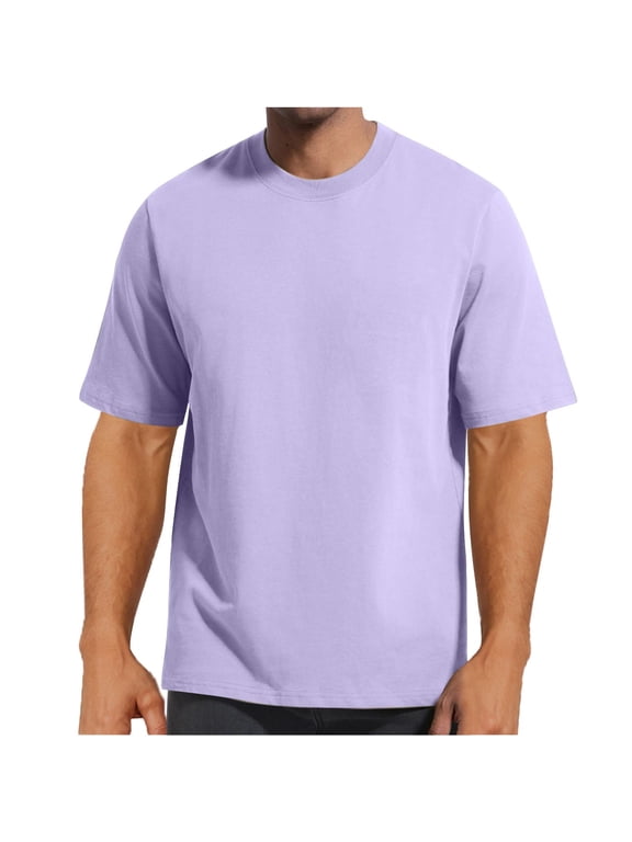 Cotton T Shirts for Men,Summer Soft Moisture Wicking Basic Tee,Sizes S-4XL