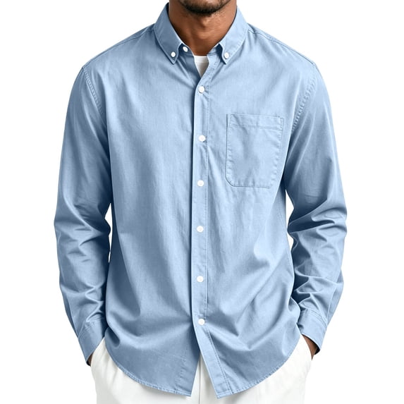 CYiJun Flannel Button Down Shirt for Men Casual Lightweight Shirts Long Sleeve Shirt