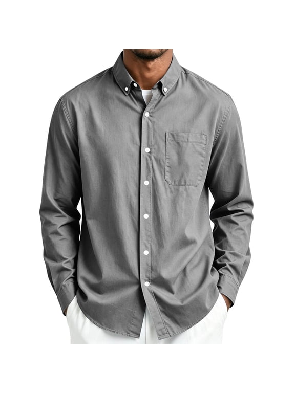 Flannel Plaid Shirt for Men Casual Lightweight Shirts Long Sleeve Button Down Shirt