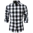 thumbnail image 1 of CYiJun Flannel Shirt for Men Button Down Regular Fit Mens Flannel Shirt Long Sleeve Casual Plaid Flannel Shirt,Black S, 1 of 2