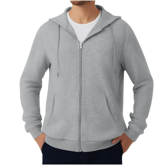 CYiJun Fleece Full Zip Hoodies for Men Casual Lightweight Zip Up Hooded Sweatshirt,Sizes S-4XL