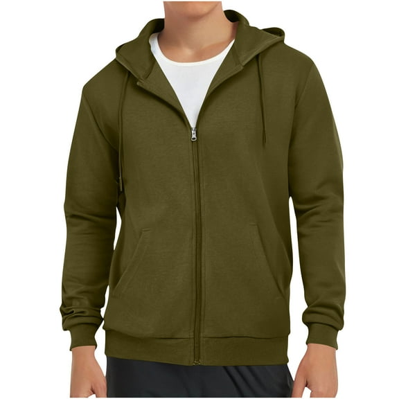 CYiJun Fleece Full Zip Hoodies for Men Casual Lightweight Zip Up Hooded Sweatshirt,Sizes S-4XL
