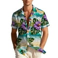 thumbnail image 1 of CYiJun George Button Down Shirt for Men Summer Short Sleeve Floral Beach Button Down Hawaiian Tops, 1 of 9