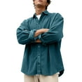thumbnail image 1 of CYiJun George Corduroy Shirt for Men Casual Long Sleeve Soft Work Lightweight Button Down Shirts, 1 of 8
