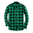 thumbnail image 1 of CYiJun George Flannel Plaid Shirt for Men Casual Classic Fit Long Sleeved Button Down Plaid Shirt,Green L, 1 of 4