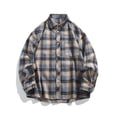 thumbnail image 1 of CYiJun George Flannel Shirt for Men Long Sleeve Regular Fit Button Down Casual Plaid Shirt with Pockets,Blue L, 1 of 8