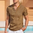thumbnail image 1 of CYiJun George Henley T Shirts for Men Summer Short Sleeve Casual Basic Button T-Shirt, 1 of 8