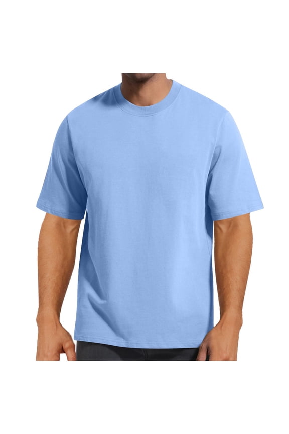 Mens Big & Tall T Shirts Crew Neck Short Sleeve Cotton Basic Tee,Sizes S-4XL