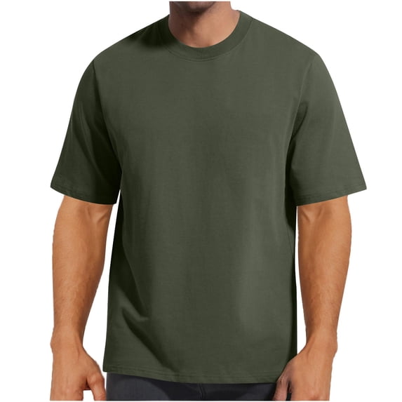 CYiJun Mens Big & Tall T Shirts Crew Neck Short Sleeve Cotton Basic Tee,Sizes S-4XL