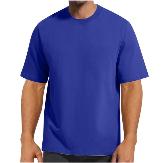 CYiJun Mens Big & Tall T Shirts Crew Neck Short Sleeve Cotton Basic Tee,Sizes S-4XL