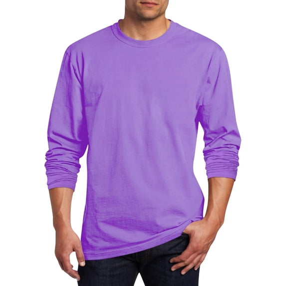 CYiJun Men's Long Sleeve Cotton Base Tee Crew Neck Oversize Tops Casual Loose T Shirts