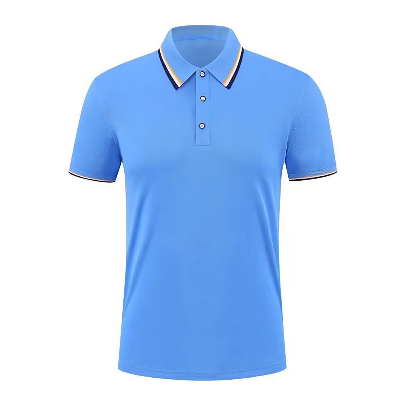 CYiJun George Men's Solid Short Sleeve Cotton Pique Polo Shirt,Golf ...