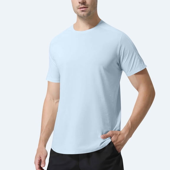 CYiJun George Men's T Shirts,Crew Neck Breathable Quick-Dry Short Sleeve Tops, Lightweight Gym Tee
