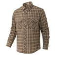 thumbnail image 1 of CYiJun Mens Flannel Plaid Shirt Long Sleeve Button Down Casual Shirt with Two Pockets,Brown 2XL, 1 of 4