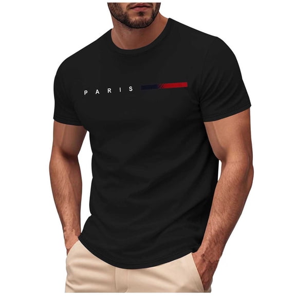 CYiJun George Mens Short Sleeve Tee Color Block Crew Neck Pullover Casual Basic T Shirts