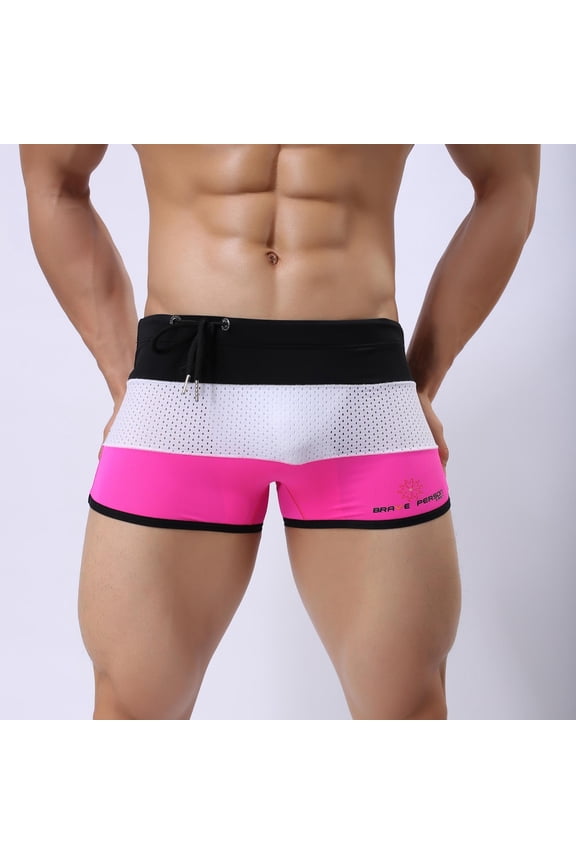Mens Slim Fit Swim Shorts Swim Trunks Quick Dry Mens Bathing Suits with Mesh Lining