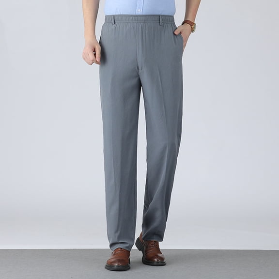 CYiJun Mens Stretch Dress Pants,Men's Classic Fit Casual Golf Work Suit Pants Lightweight Flat Front Pants