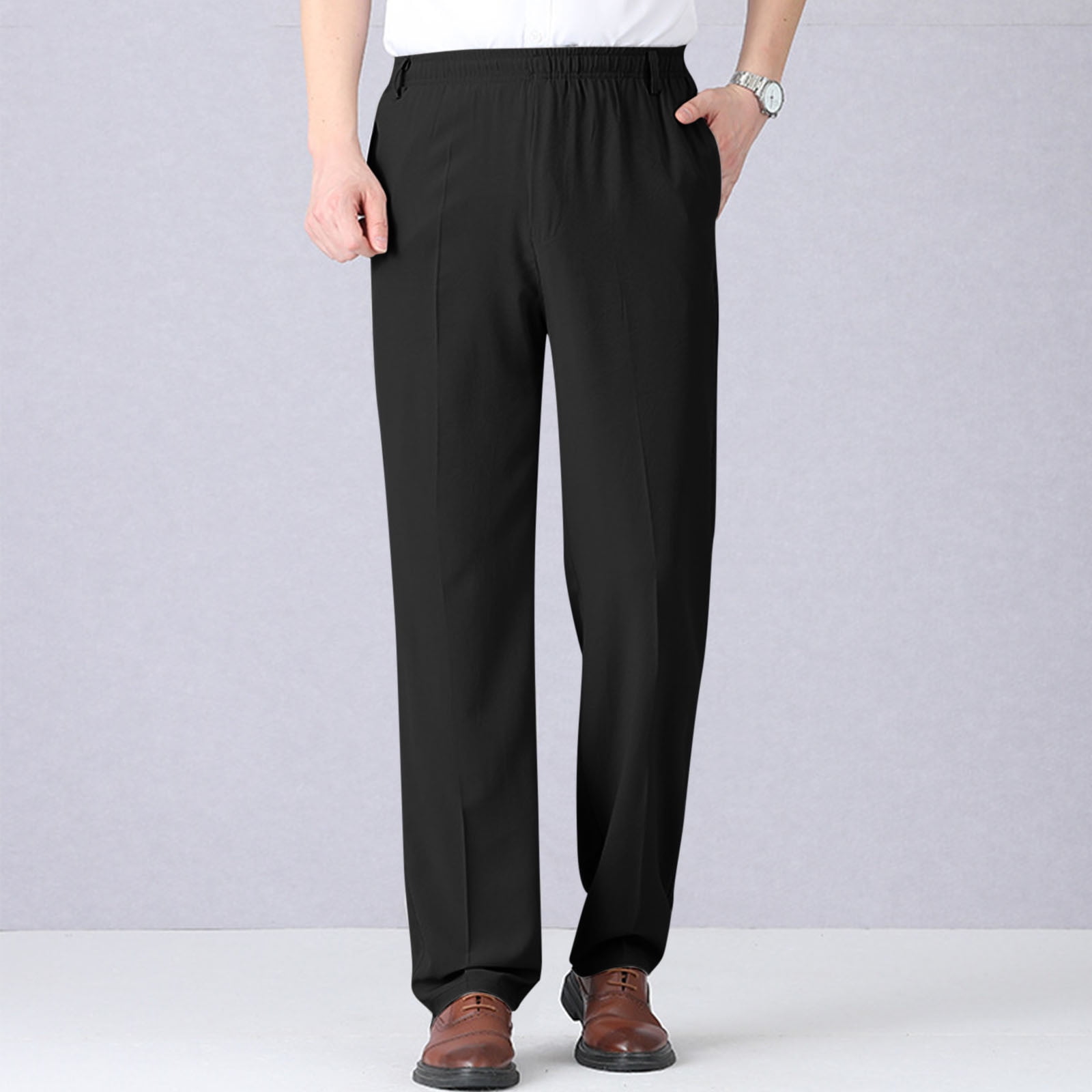CYiJun Mens Stretch Dress Pants,Men's Classic Fit Casual Golf Work Suit ...