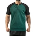 thumbnail image 1 of CYiJun George Mens Summer Henley T-Shirt Short Sleeve Cotton Casual Stretch Shirt, 1 of 6